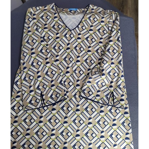 J. McLaughlin Women's LG Judith Dress Kaleidoscope Geometric Print Midi - Picture 8 of 9